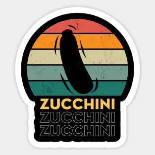 Zucchini Vintage Sunset Funny Sticker